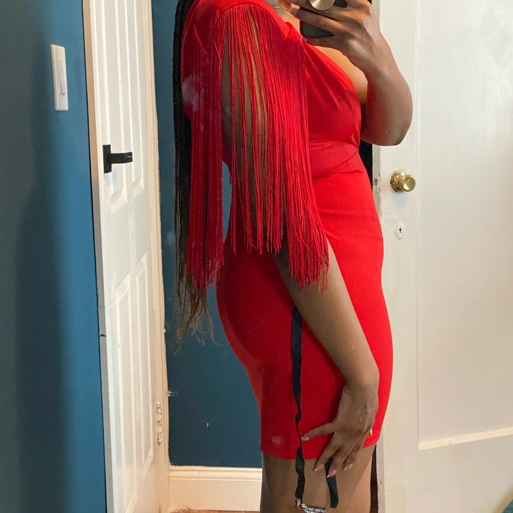 Red fringe dress!